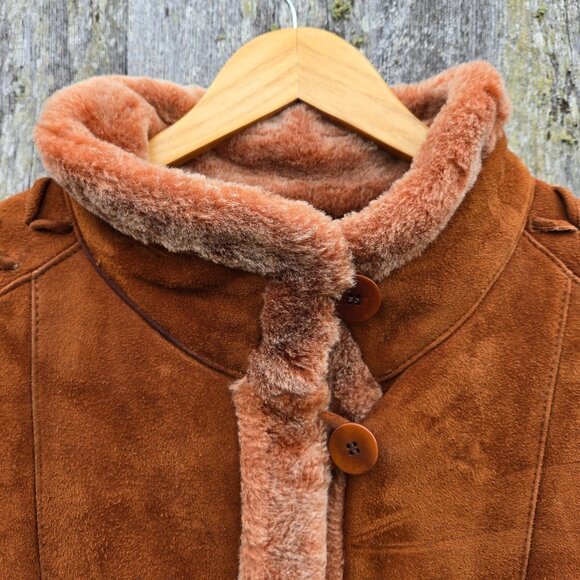 Vintage Turkis Tukku Penny Lane Shearling Sheepskin Coat Womens L Full Length - Picture 2 of 14